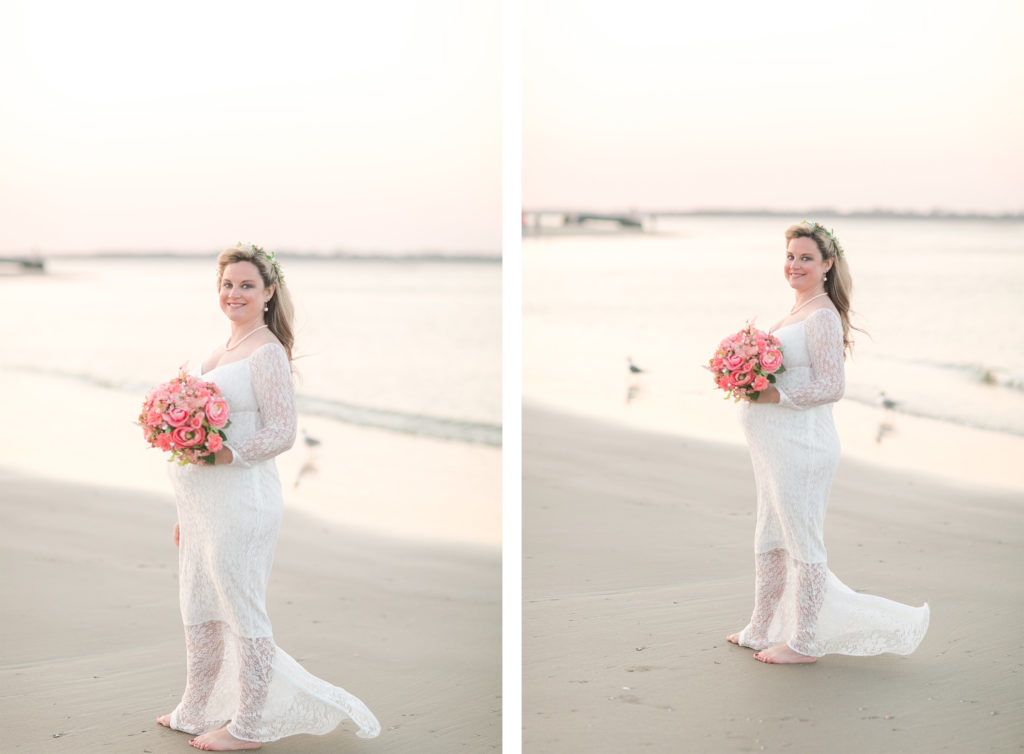 Bride on Folly Beach