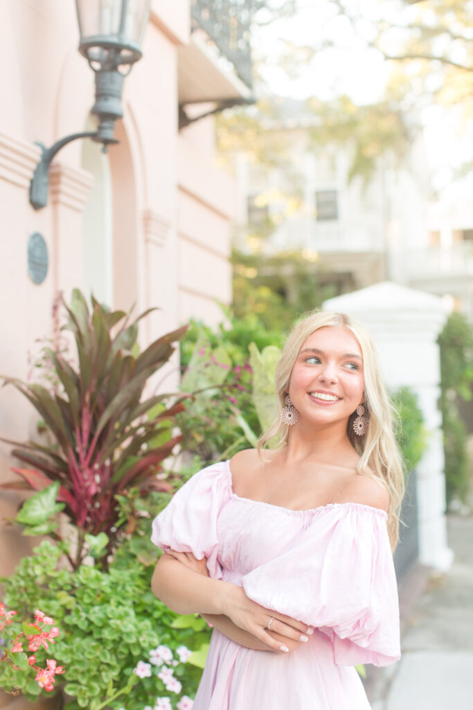 High School Senior Photos taken in South of Broad in Charleston SC