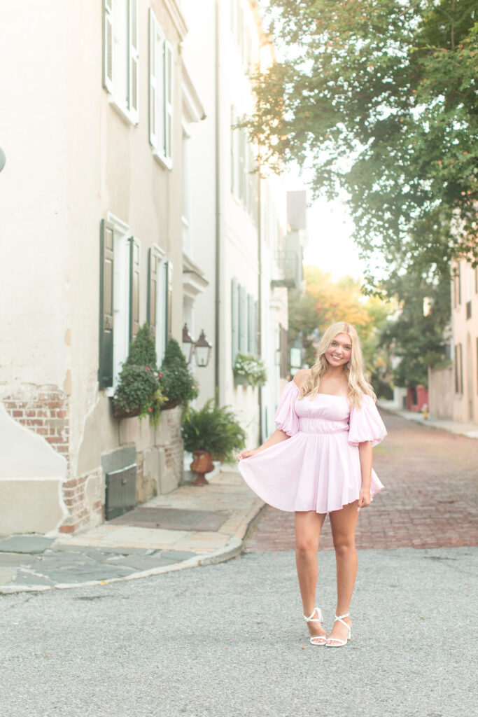 High School Senior Photos taken on Church Street, Charleston SC