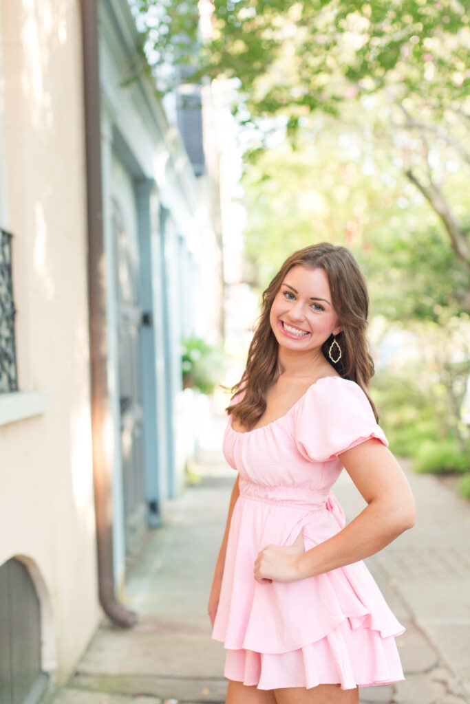 Senior Photos taken along Rainbow Row